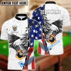 BlueJose Billiards Ball 8 Flame Eagle Personalized Name, Team Name Shirt (4 Colors)