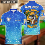 BlueJose Billiards Ball 8 Funny Cartoon Shark, Bubble Design Personalized Name Shirt (4 Colors)