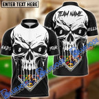 BlueJose Billiards Ball 8 Skull Personalized Name & Team Name Shirt (4 Colors)