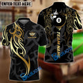 BlueJose Billiards 8 Ball Sport Tribal Crown Cue Personalized Name, Team Name Unisex Shirt (4 Colors)