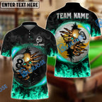 BlueJose Billiards Ball 8 And 9 Fire Skull Crack Personalized Name, Team Name Unisex Shirt (6 Colors)