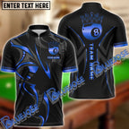 BlueJose Billiards Ball 8 Crown Personalized Name, Team Name Unisex Shirt (4 Colors)
