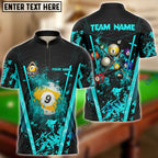 BlueJose Billiards Ball 9 Abstract Grunge Texture Personalized Name Shirt (6 Colors)