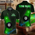 BlueJose Billiards 8 Ball Hex Pattern Personalized Name, Team Name Unisex Shirt (4 Colors)