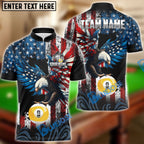 BlueJose Billiards Ball 9 American Eagle Customized Name, Team Name 3D Shirt