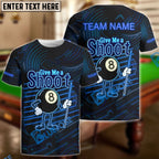BlueJose Billiards Neon Billiards 'Give Me a Shoot' 8-Ball Funny Personalized Name Shirt (4 Colors)