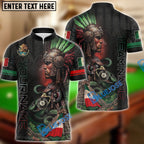 BlueJose Billiards 8 Ball Aztec Warrior Spirit Pride Mexico Eagle Serpent Design Personalized Shirt