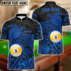 BlueJose Billiards Ball 9 Maori Turtle Personalized Name, Team Name Unisex Shirt ( 4 Colors )