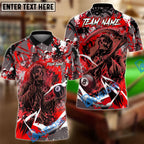 BlueJose Billiards Ball 8 Grim Reaper Paint Splash Personalized Name Shirt (4 Colors)