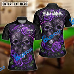 BlueJose Billiards 8-Ball Gothic Skull & Rose Personalized Name Shirt (4 Colors)