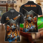 BlueJose Billiards Ball 8 Royal King with Beer & Fire Personalized Name & Team Name Shirt (4 Colors)