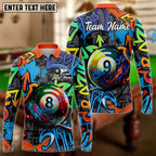 BlueJose Billiards Ball 8 & Ball 9 Graffiti Street Personalized Name Shirt