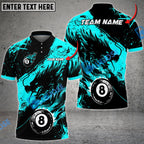 BlueJose Billiards Ball 8 Ink Fire Dragon Personalized Name Shirt (6 Colors)