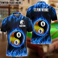 BlueJose Billiards Yin Yang Fire Personalized Name Shirt (4 Colors)