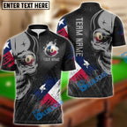 BlueJose Billiards Ball 8 Skull Texas Flag Personalized Name, Team Name Unisex Shirt