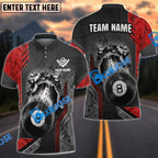 BlueJose Billiards Ball 8 Abstract Grunge Texture Personalized Name, Team Name Shirt (6 Colors)