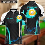 BlueJose Billiards Ball 9 Fire Cue Personalized Name, Team Name Unisex Shirt (4 Colors)