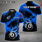 BlueJose Billiards Ball 8 Ink Fire Dragon Personalized Name Shirt (6 Colors)