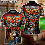 BlueJose Billiards 8 Ball Graffiti Street Art Face Your Fear Style Personalized Name, Team Name Unisex Shirt (4 Colors)