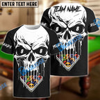 BlueJose Billiards Ball 8 Skull Personalized Name & Team Name Shirt (4 Colors)