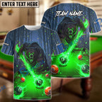 BlueJose Billiards Ball 8 Angry Bear Fire Personalized Name Shirt (4 Colors)