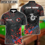 BlueJose Billiards 8 Ball Black Stains Grunge Personalized Name Shirt (5 Colors)