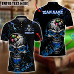 BlueJose Billiards Thunder Lightning Skull Personalized Name Shirt (4 Colors)
