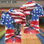 BlueJose Billiards Painted American Flag Personalized Name, Team Name Unisex Shirt