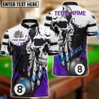 BlueJose Billiards Ball 8 Pool Skull Splash Personalized Name Shirt (4 Colors)