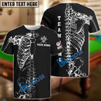 BlueJose Billiards Ball 8,9 Skeleton Design Personalized Name, Team Name Unisex Shirt ( 2 Colors )