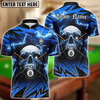 BlueJose Billiards Ball 8 Deadly Thunder Skull Personalized Name Shirt (6 Colors)