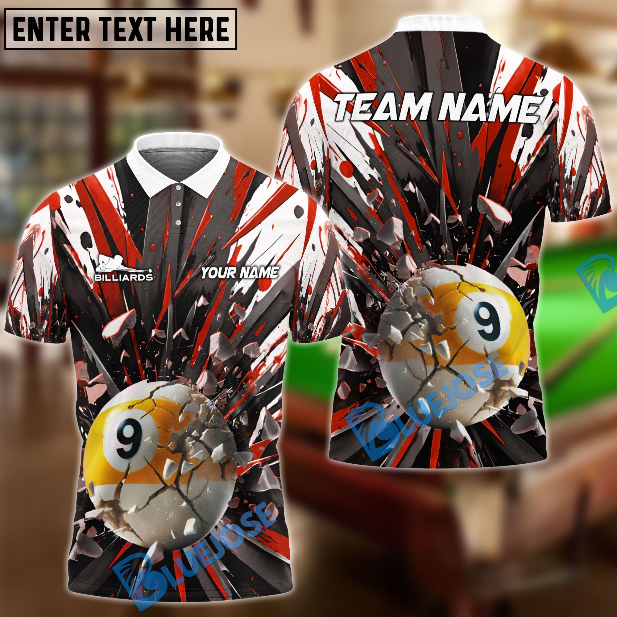 BlueJose Billiards Ball 9 Breaking Bad Personalized Name Shirt (4 Colors)