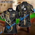 BlueJose Billiards 8 Ball Sport Tribal Crown Cue Personalized Name, Team Name Unisex Shirt (4 Colors)