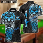 BlueJose Billiards 8 Ball Sport Skull Warrior Tribal Personalized Name, Team Name Unisex Shirt (4 Colors)