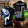 BlueJose Billiards Ball 10 Skull American Flag Customized Name, Team Name 3D Shirt