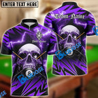 BlueJose Billiards Ball 8 Deadly Thunder Skull Personalized Name Shirt (6 Colors)