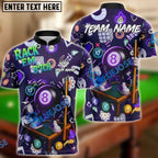 BlueJose Billiards Neon 8-Ball Arcade Glow Style Personalized Name Shirt (4 Colors)