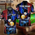 BlueJose Billiards Ball 9 Eagle American Flag Lightning Customized Name, Team Name 3D Shirt