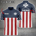 BlueJose 8 Ball Patriotic Flag Navy Billiard Custom Name 3D Shirt