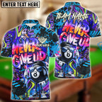 BlueJose Billiards Ball 8 Graffiti Pattern Never Give Up Personalized Name & Team Name Shirt (4 Colors)