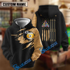 BlueJose Billiards Team Golden 8 Ball & 9 Ball Personalized Shirt