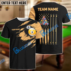 BlueJose Billiards Team Golden 8 Ball & 9 Ball Personalized Shirt