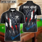 BlueJose Billiards Ball 8 American Flag Claw Ripped Patriotic Style Customized Name, Team Name 3D Shirt