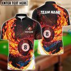 BlueJose Billiards Ball 8 Breath Of Fire Personalized Name, Team Name Unisex Shirt (6 Colors)