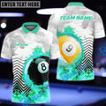 BlueJose Billiards Ball 8 And 9  White Fire Flame Smoke Personalized Name, Team Name Shirt (4 Colors)