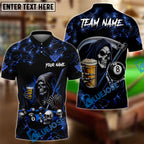 BlueJose Billiards Ball 8 Death Skeleton & Beer Personalized Shirt (6 Colors)