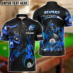 BlueJose Billiards Ball 8 Reapers Game Over Personalized Name, Team Name Shirt (6 Colors)