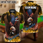 BlueJose Billiards Ball 8 Eagle US Flag Pattern Personalized Name Shirt (6 Colors)