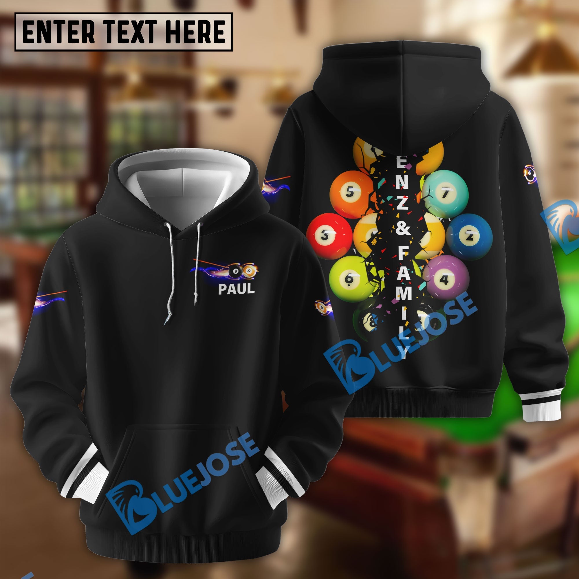 BlueJose Billiard Personalized Shirts For Rack Attack Team