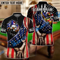 BlueJose Billiards Ball 8 American Flag Eagle Player Customized Name, Team Name 3D Shirt